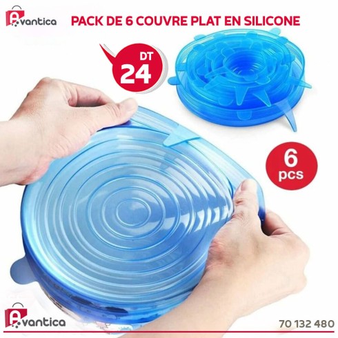 Pack de 6 couvre plat en silicone - Avantica