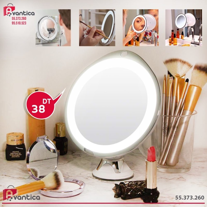 Miroir Grossissant x10 Lumineux LED - Avantica