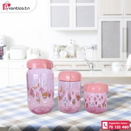 Série 3 boite-épices rose