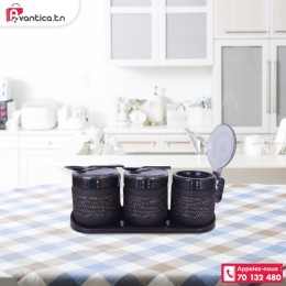 Lot 3 boites en verre noir