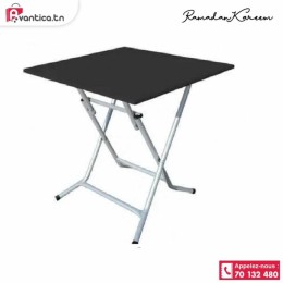 table pliante pvc  noir 100*80