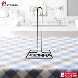 Porte rouleaux de cuisine Noir