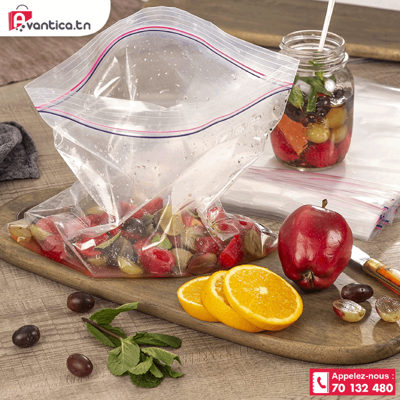 1 pièce Sac de rangement alimentaire transparent, sac de rangement  alimentaire réutilisable, Mode en ligne