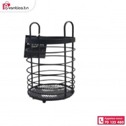 Porte Couverts Métal Noir