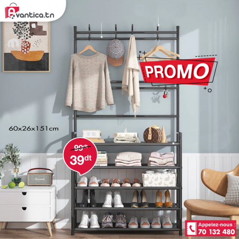 Porte chaussures et manteau 60x26x151cm