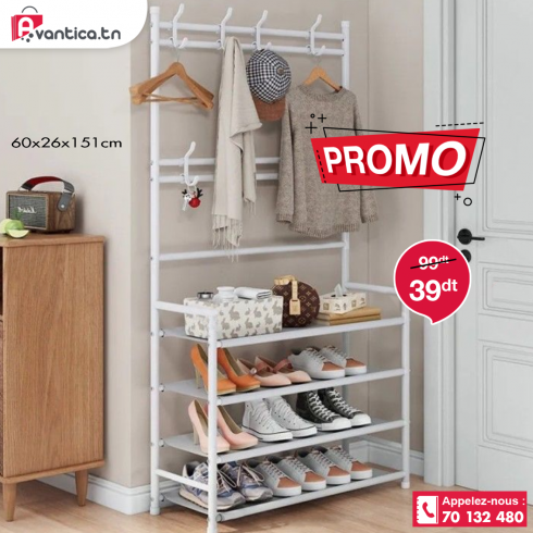 Porte chaussures et manteau 60x26x151cm
