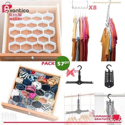 Pack Drawer organizer + Wonder hanger + Magic hanger Pack Drawer organizer + Wonder hanger + Magic hanger
